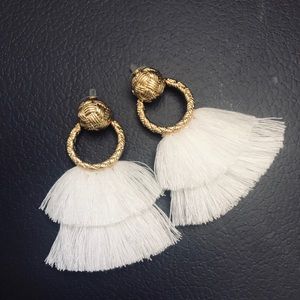 For the love & lemons loop fringe earrings